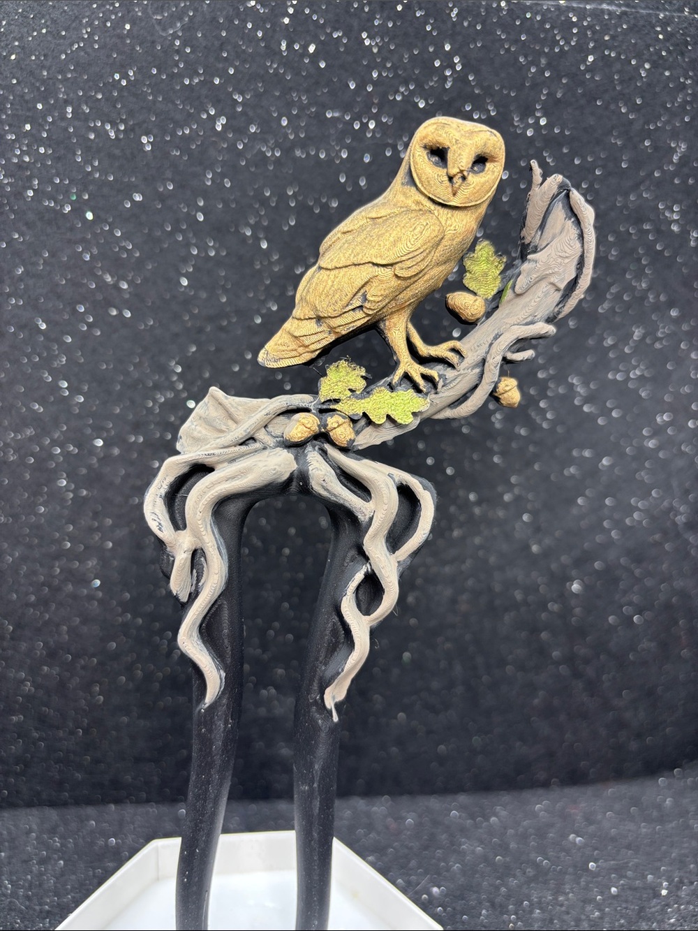 Owl Hair Fork | Woodland Owl Hair Stick - Picture 3 of 5